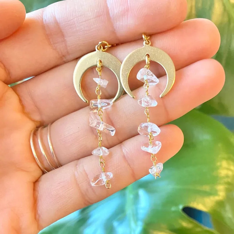 Boucles d'oreilles Boho Soleil Lune