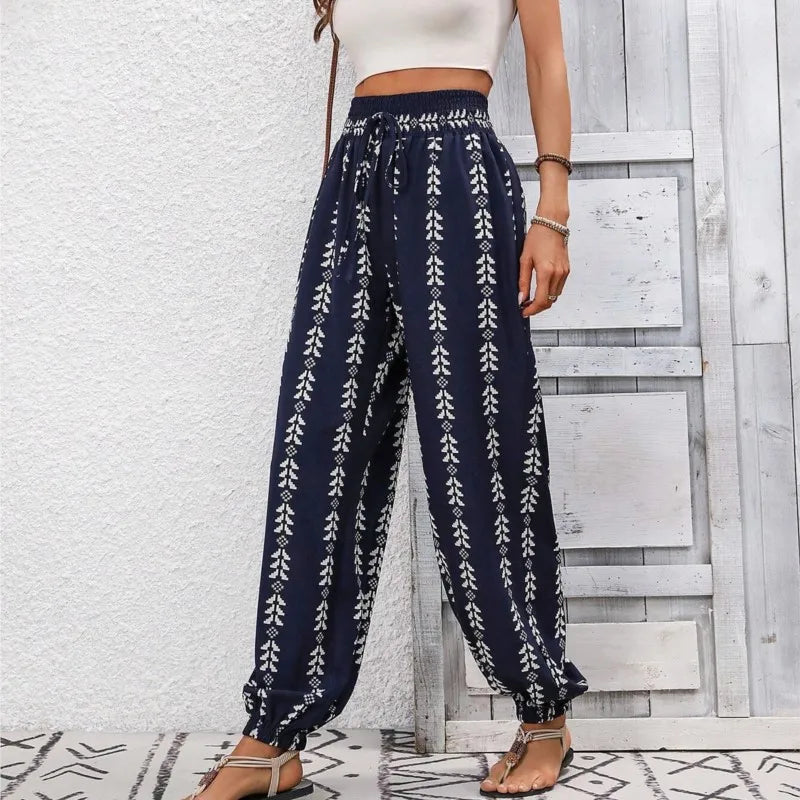 Iris | Pantalon boho léger avec taille élastique