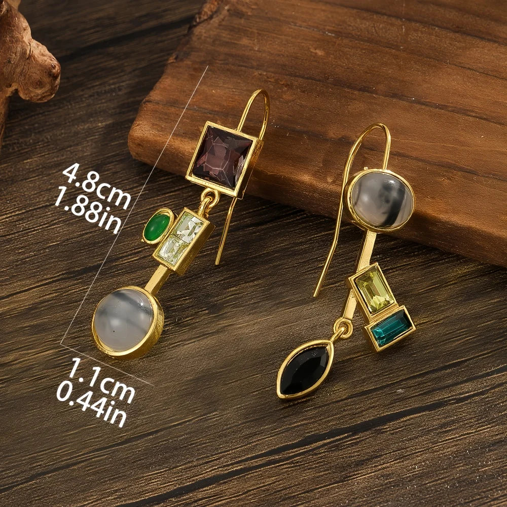 Boucles d'oreilles vintage incrustées de pierres