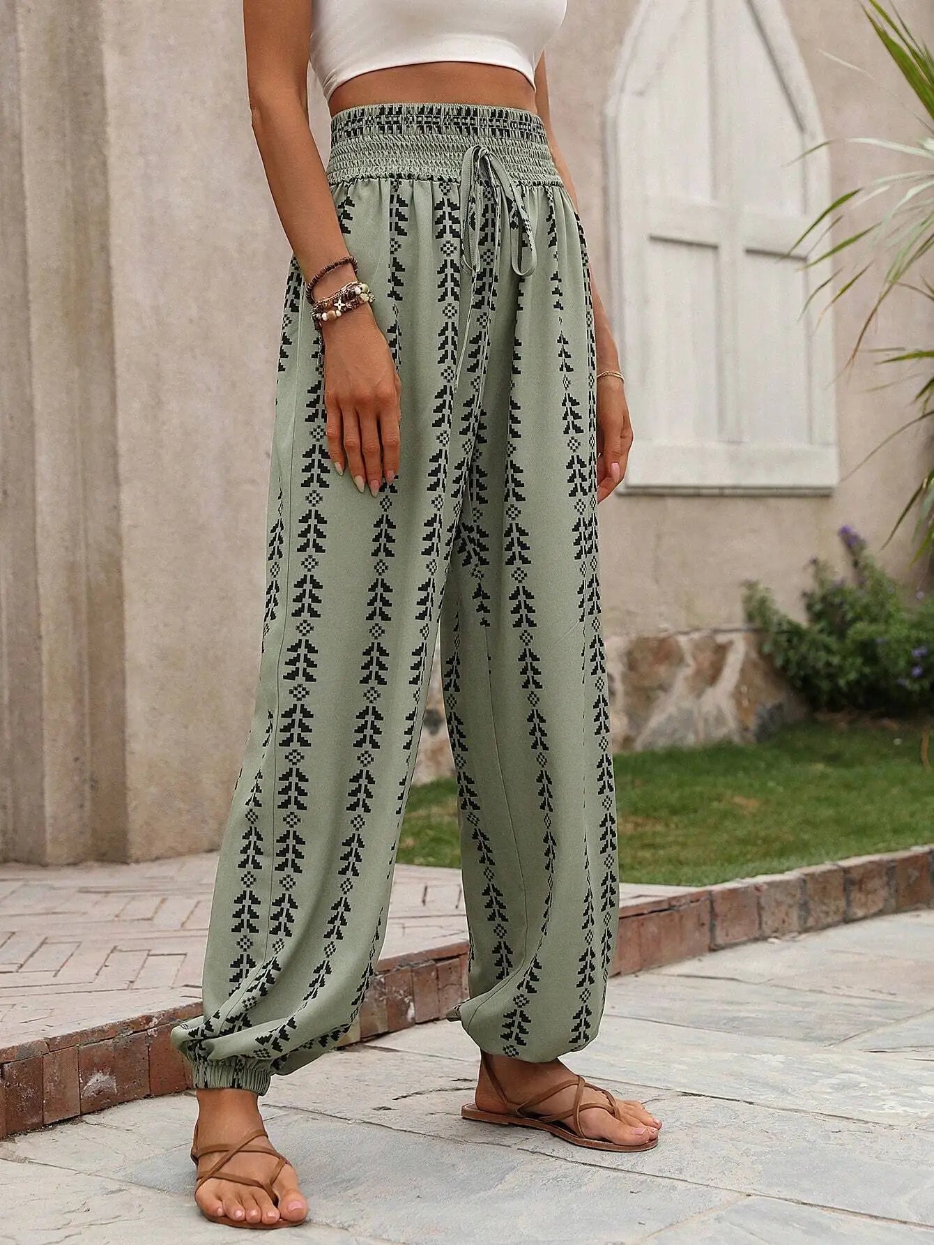 Iris | Pantalon boho léger avec taille élastique