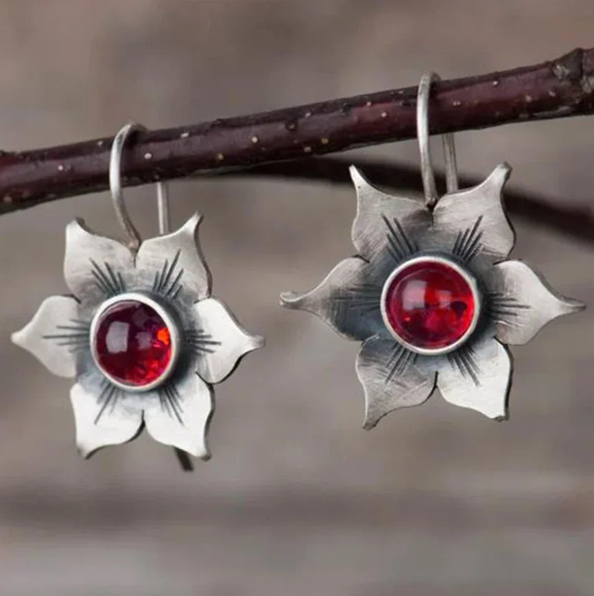 Boucles d'oreilles vintage en fleurs