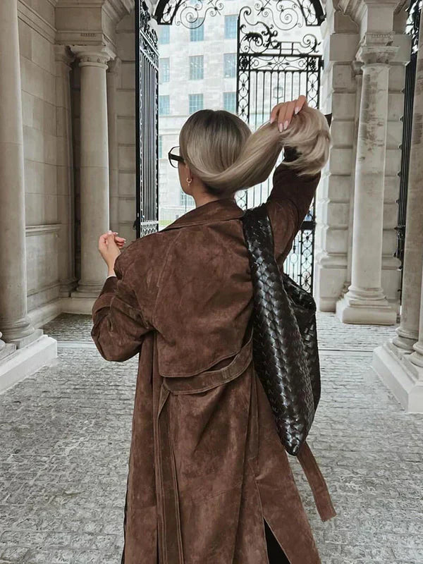 Sophie | Trench-coat élégant en cuir d'agneau