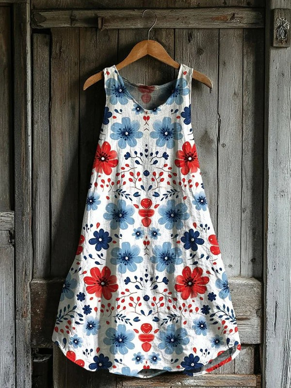 Robe Décontractée Vintage à Fleurs