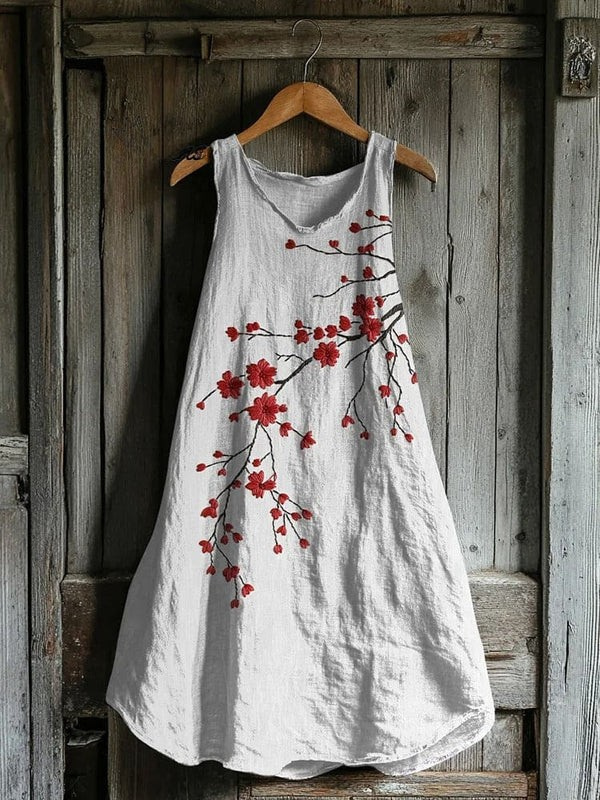 Robe Tank Art Vintage Fleur de Cerisier