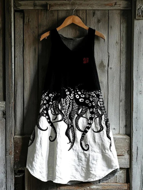 Robe Tank Art Pattes de Poulpe Japonais