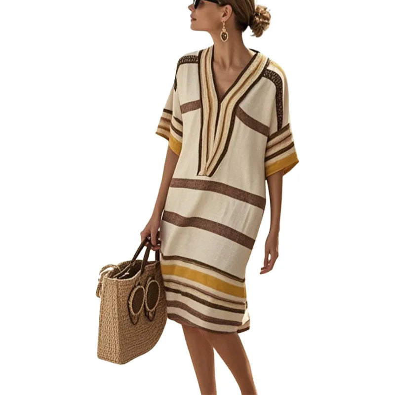 Allison™ | Robe Fluide Rayée