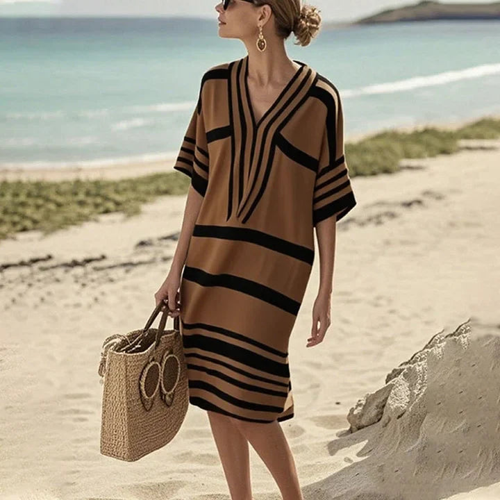 Allison™ | Robe Fluide Rayée