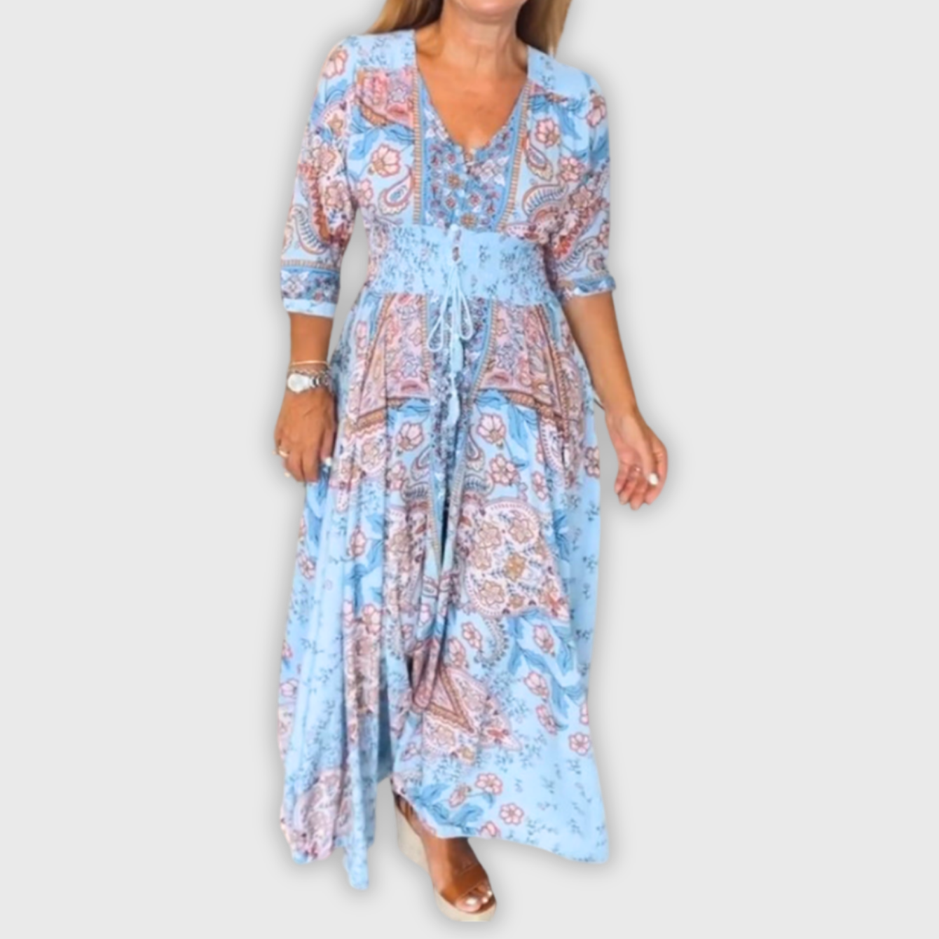 Rita™ - ROBE D'ÉTÉ ÉLÉGANTE À COL EN V AVEC SILHOUETTE FLATTEUR