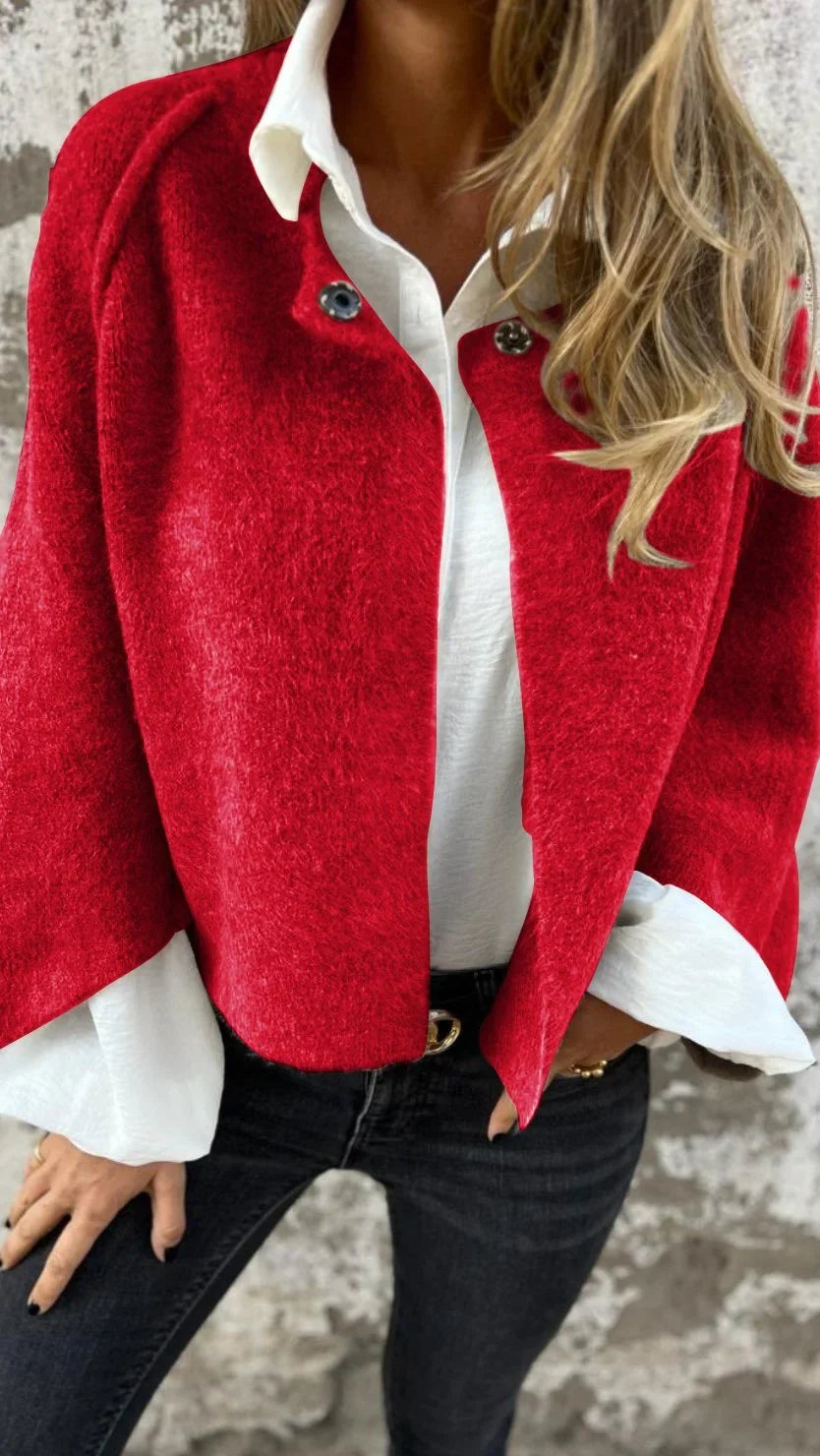 Celeste | Manteau en laine avec col rond