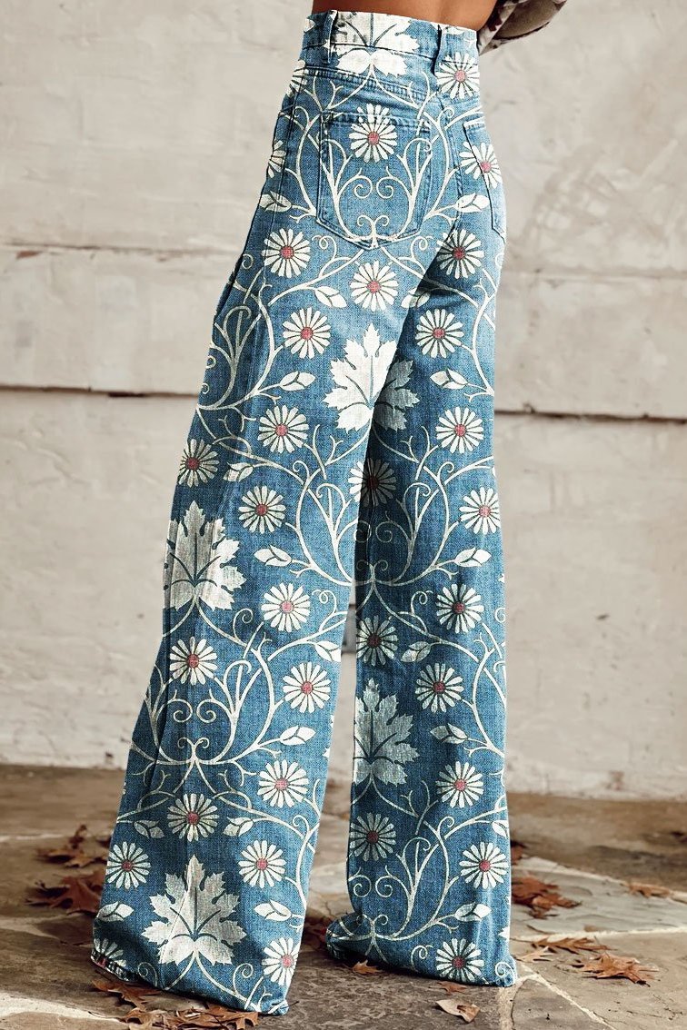 Veronica | Jeans Vintage Daisy Vine avec jambes larges