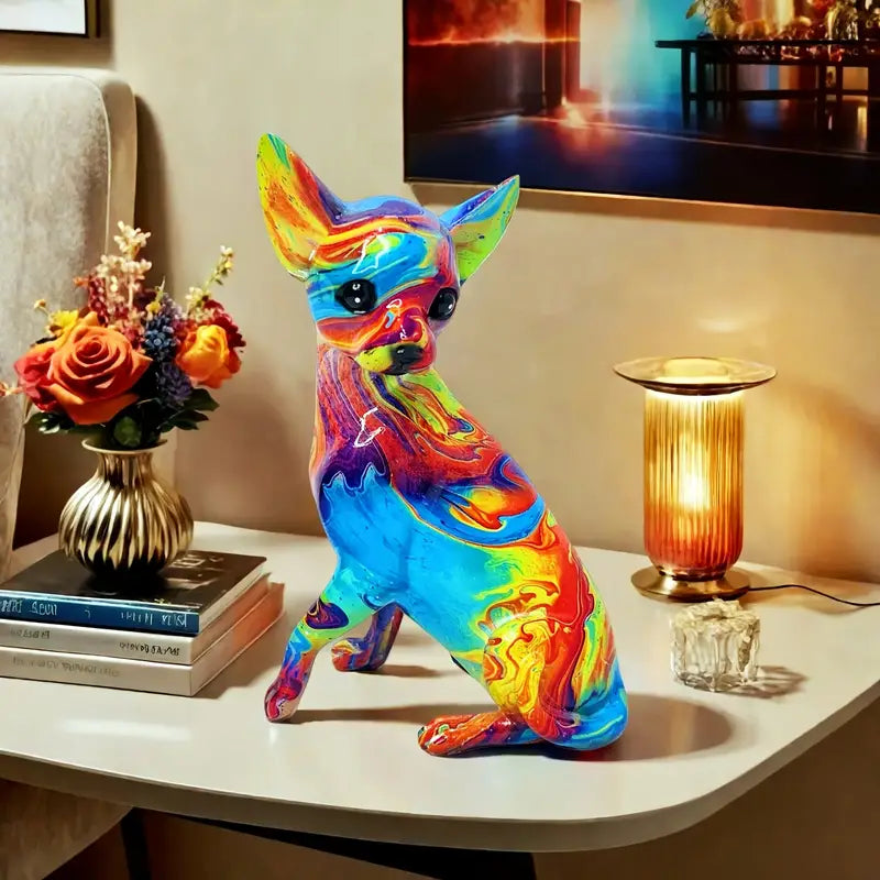 Lampe Chihuahua en Résine Colorée