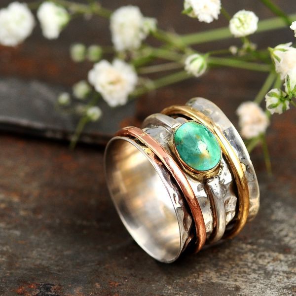 Bague Vintage en Argent et Turquoise