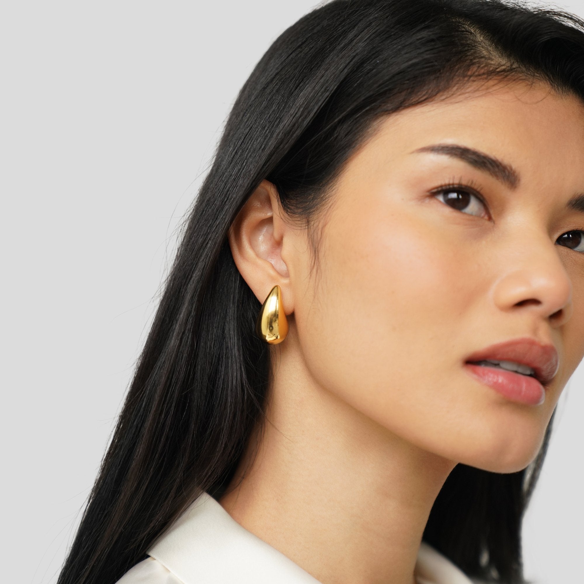 Boucles d'oreilles en forme de goutte d'or Ame