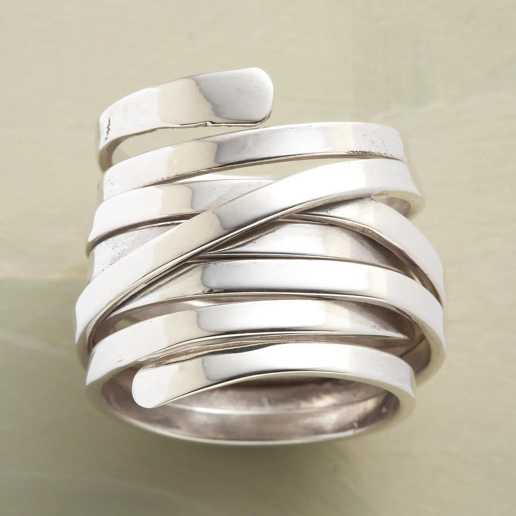 Bliss – Bague vintage en argent superposé, design épais