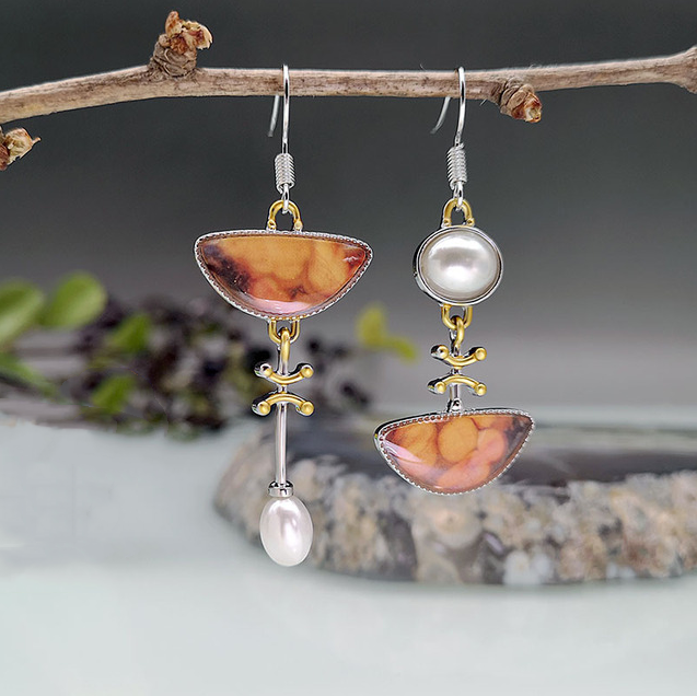 Elodi - Boucles d'oreilles rétro orange