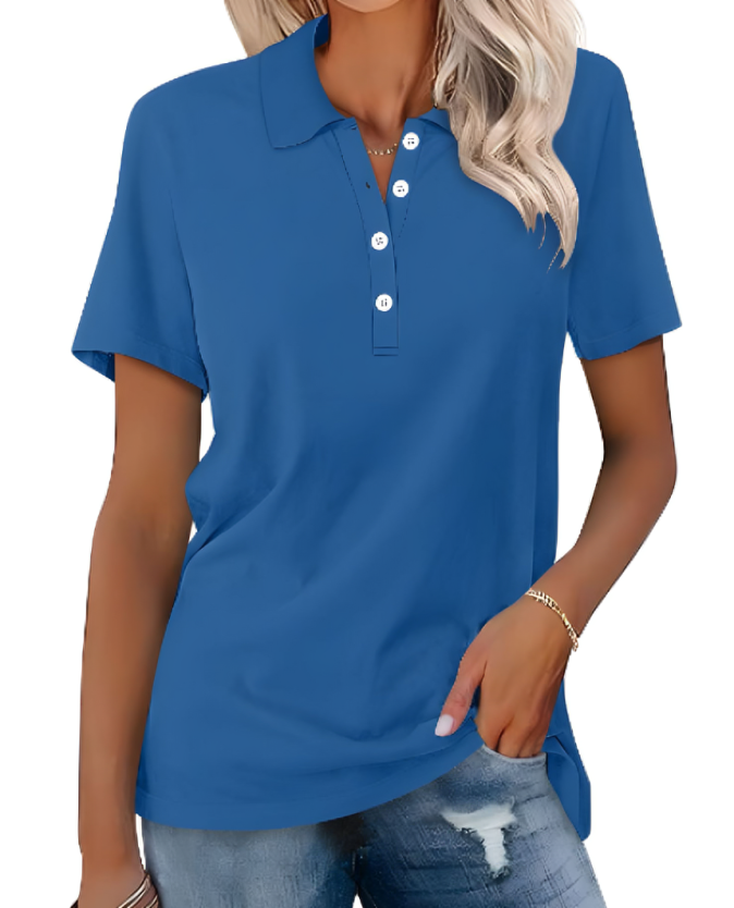 Aksana™ - T-SHIRT POLO FEMME CONFORTABLE EN TISSU DOUX