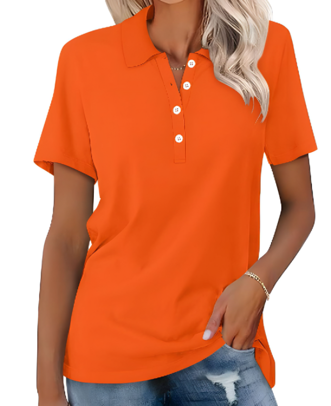 Aksana™ - T-SHIRT POLO FEMME CONFORTABLE EN TISSU DOUX