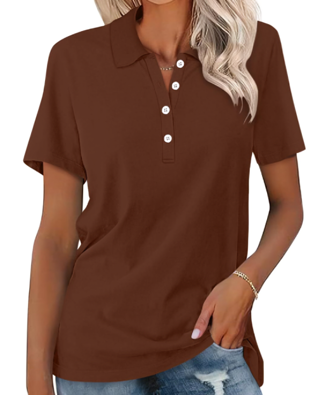 Aksana™ - T-SHIRT POLO FEMME CONFORTABLE EN TISSU DOUX