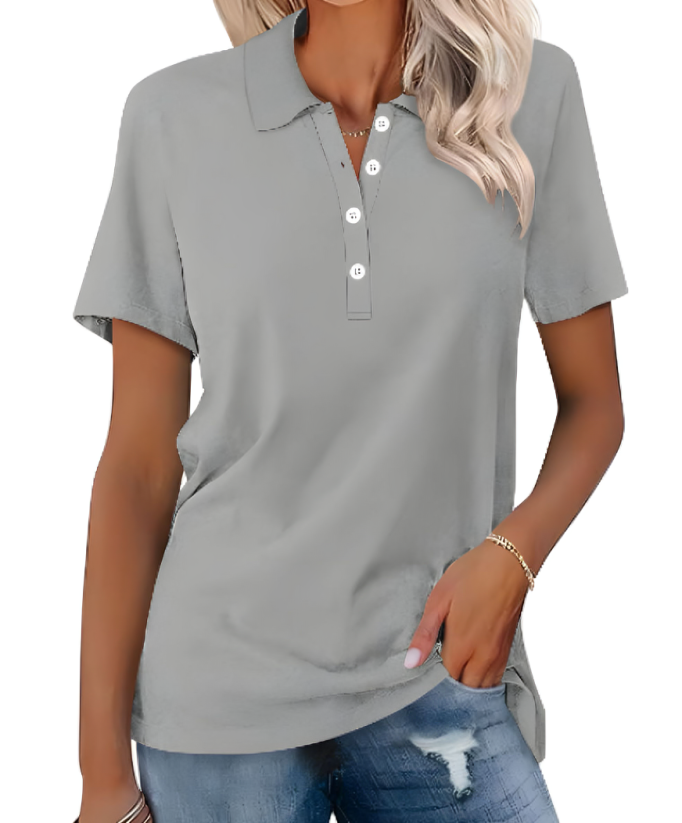 Aksana™ - T-SHIRT POLO FEMME CONFORTABLE EN TISSU DOUX