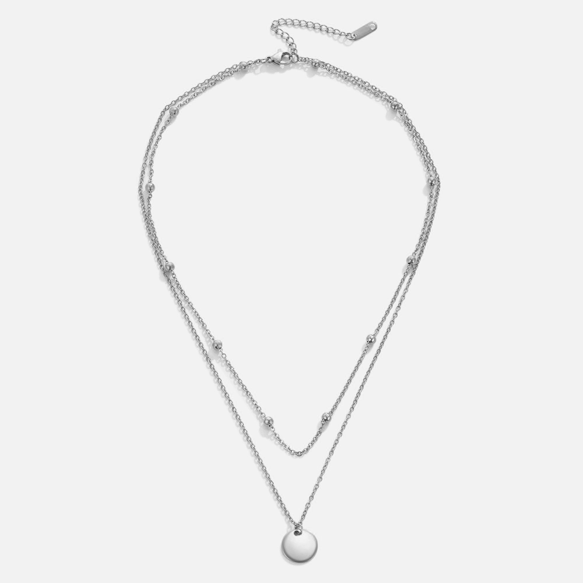 Collier en Argent à Disques Superposés