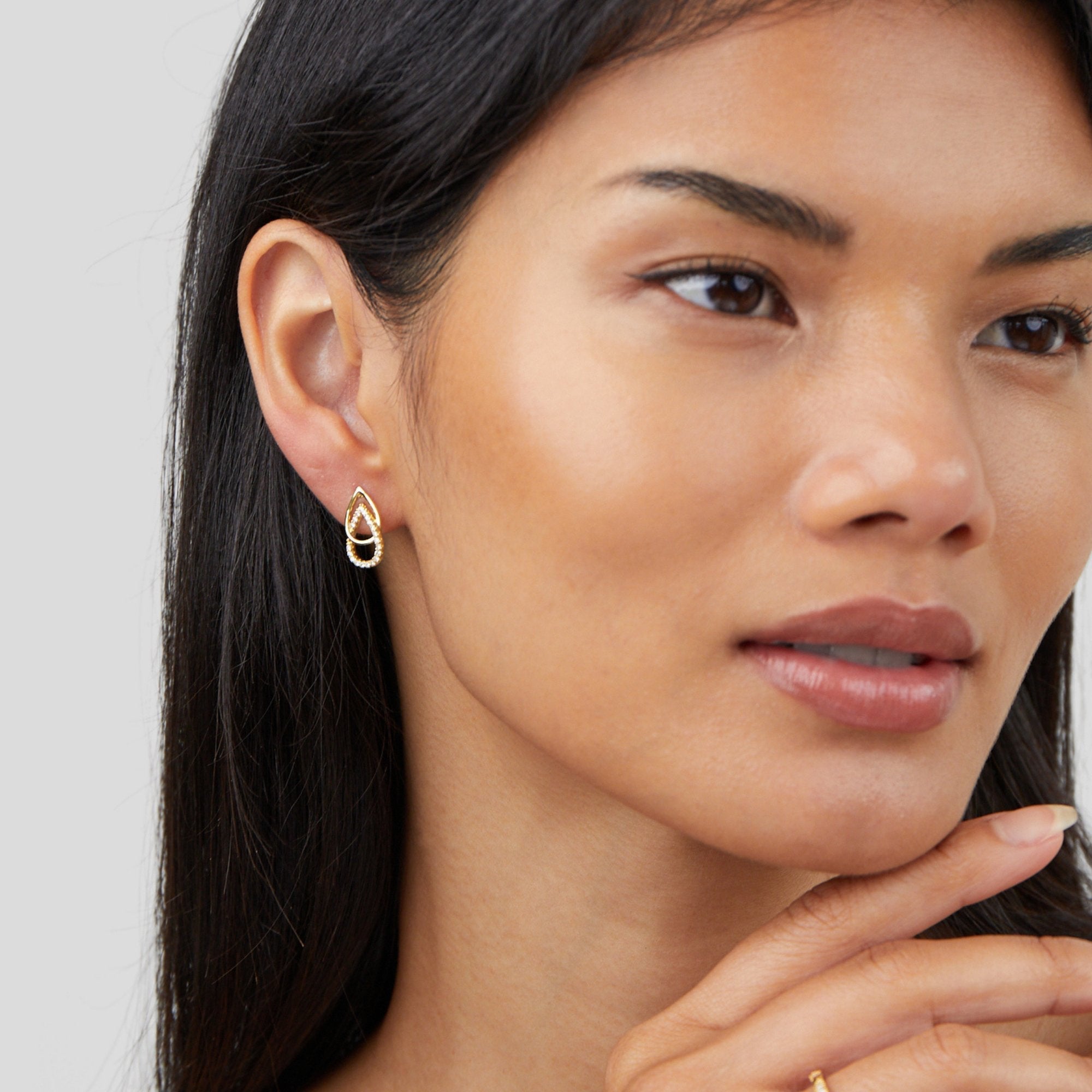 Boucles d'oreilles Lin en forme de goutte