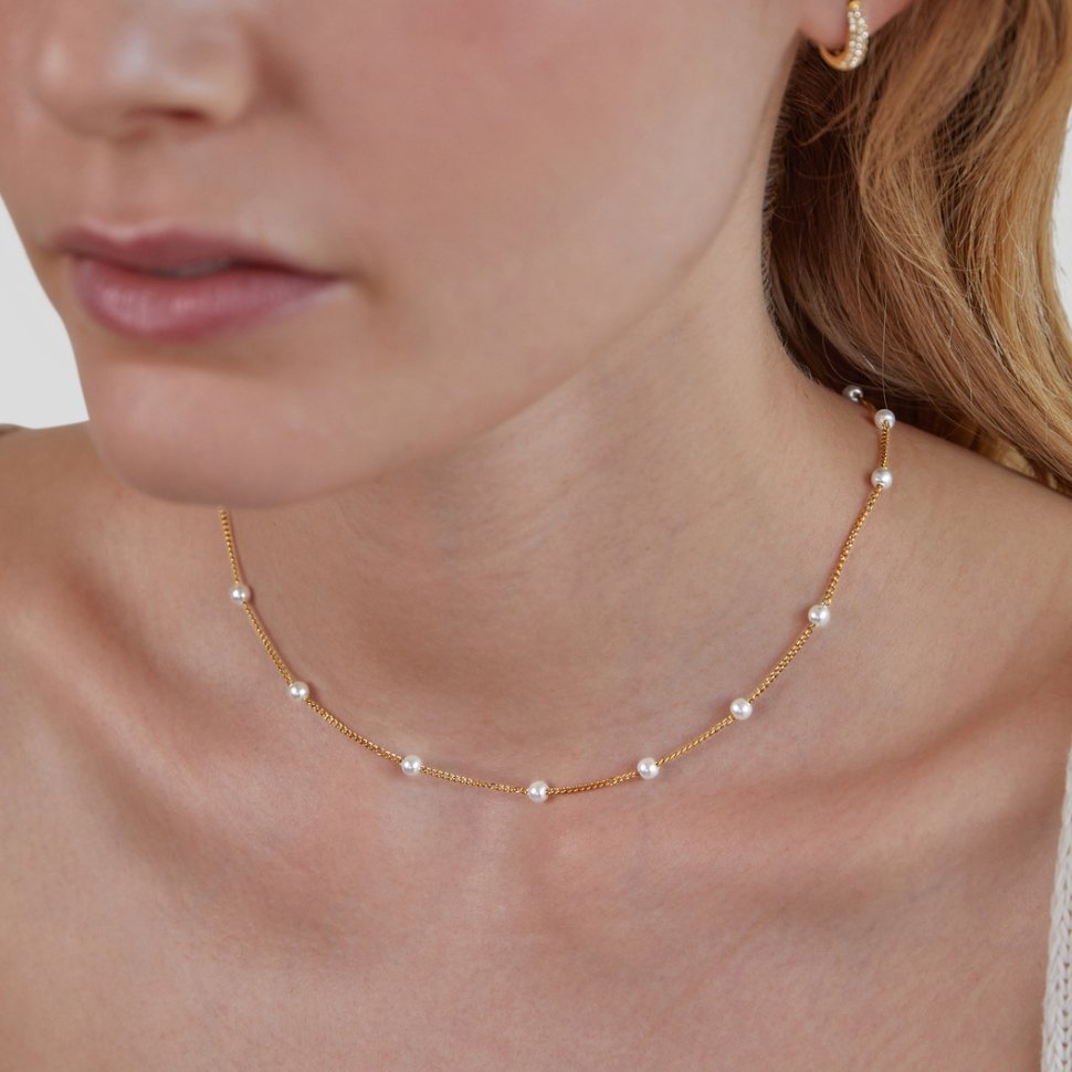 Collier en perles d'or pur