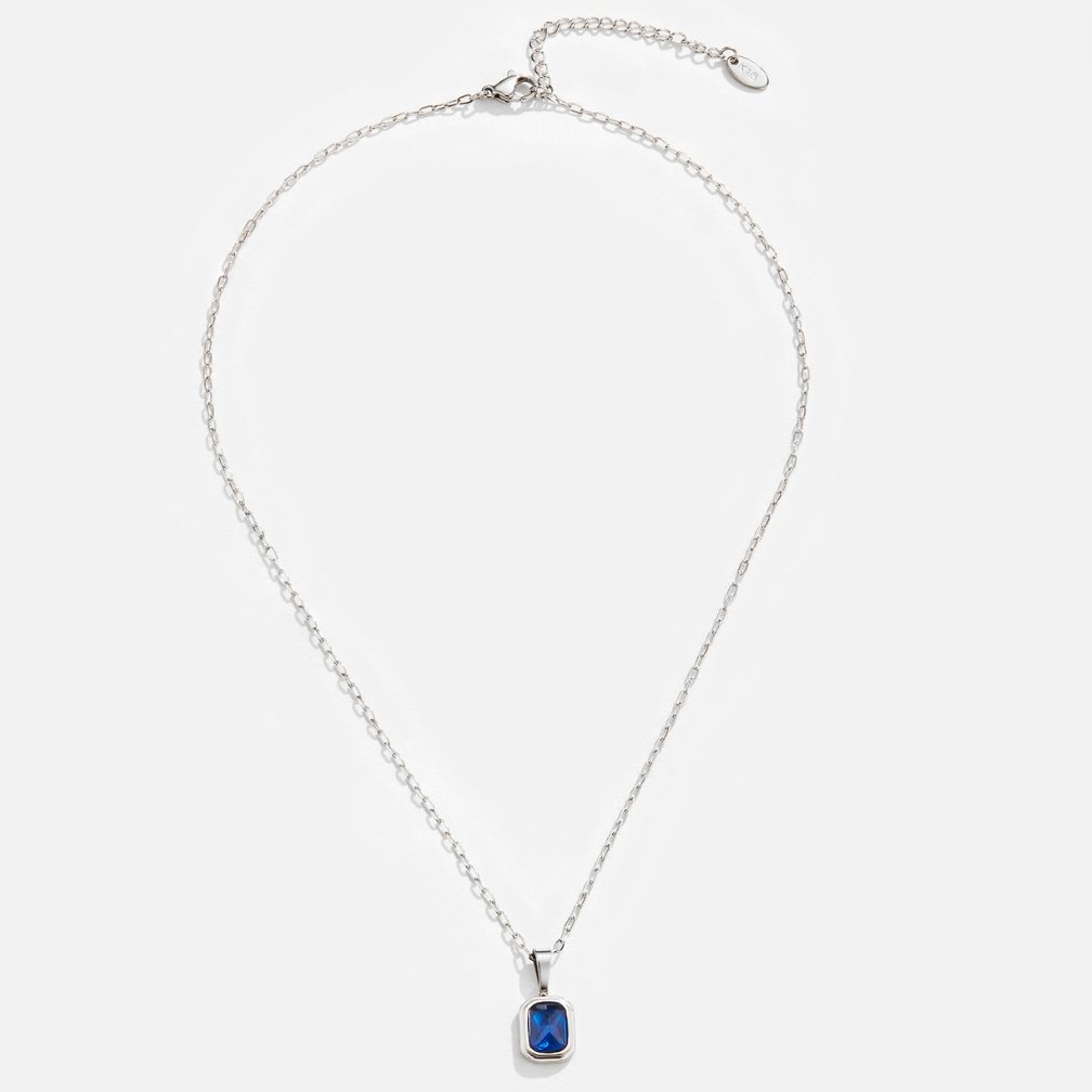 Collier en Argent avec Pendentif Bleu Océan