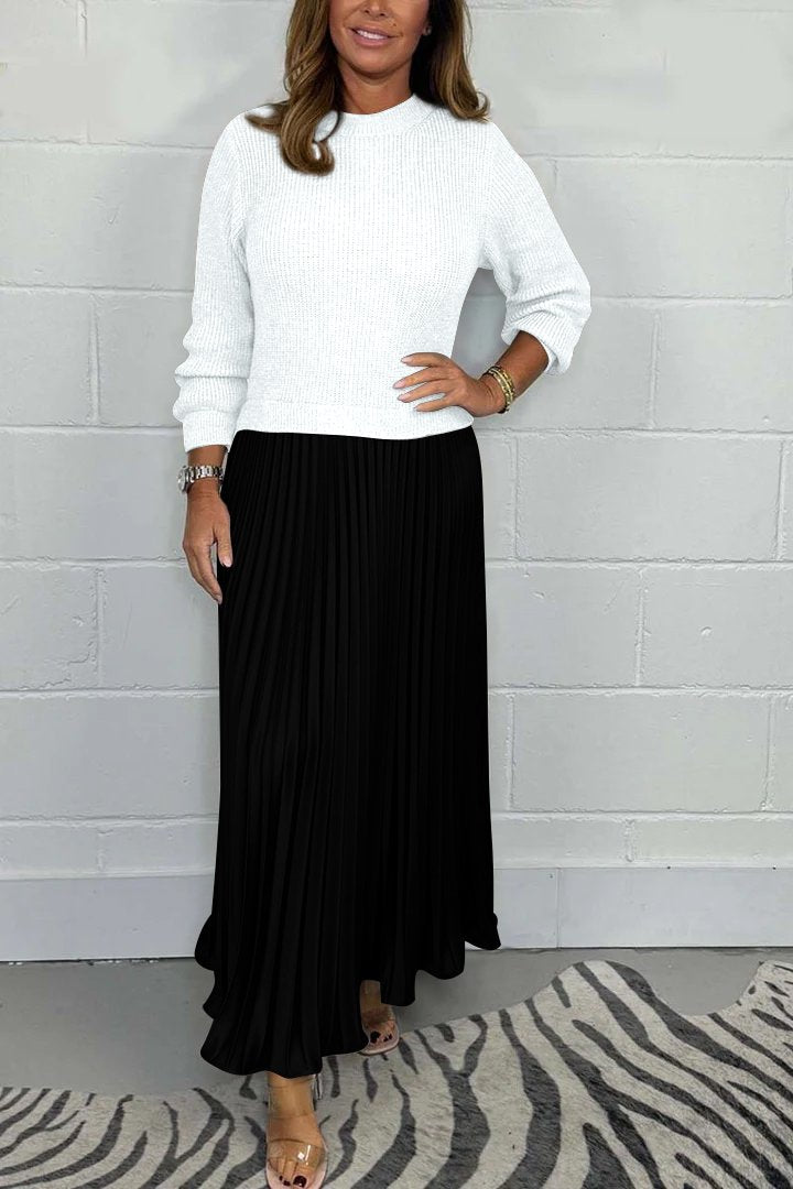 Margot | Sweater + Pleated Skirt