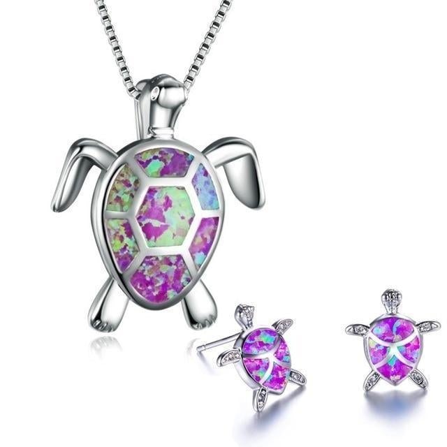 Ensemble de Bijoux Tortue de Mer Opale