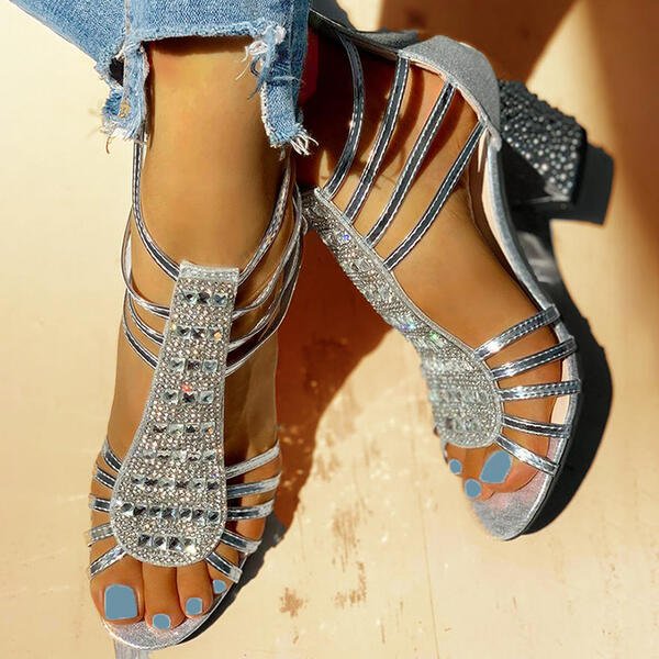 MADELINE | SANDALES À TALON OUVERT EN STRASS