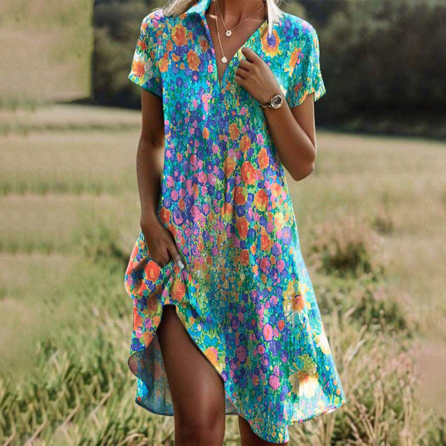 Taylor™ - ROBE BOHO VINTAGE AVEC ENCOLURE EN V