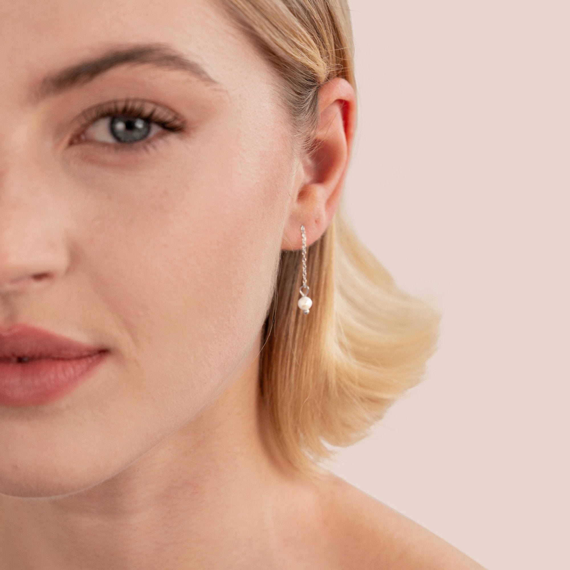 Boucles d'oreilles goutte en perles Maria argentées