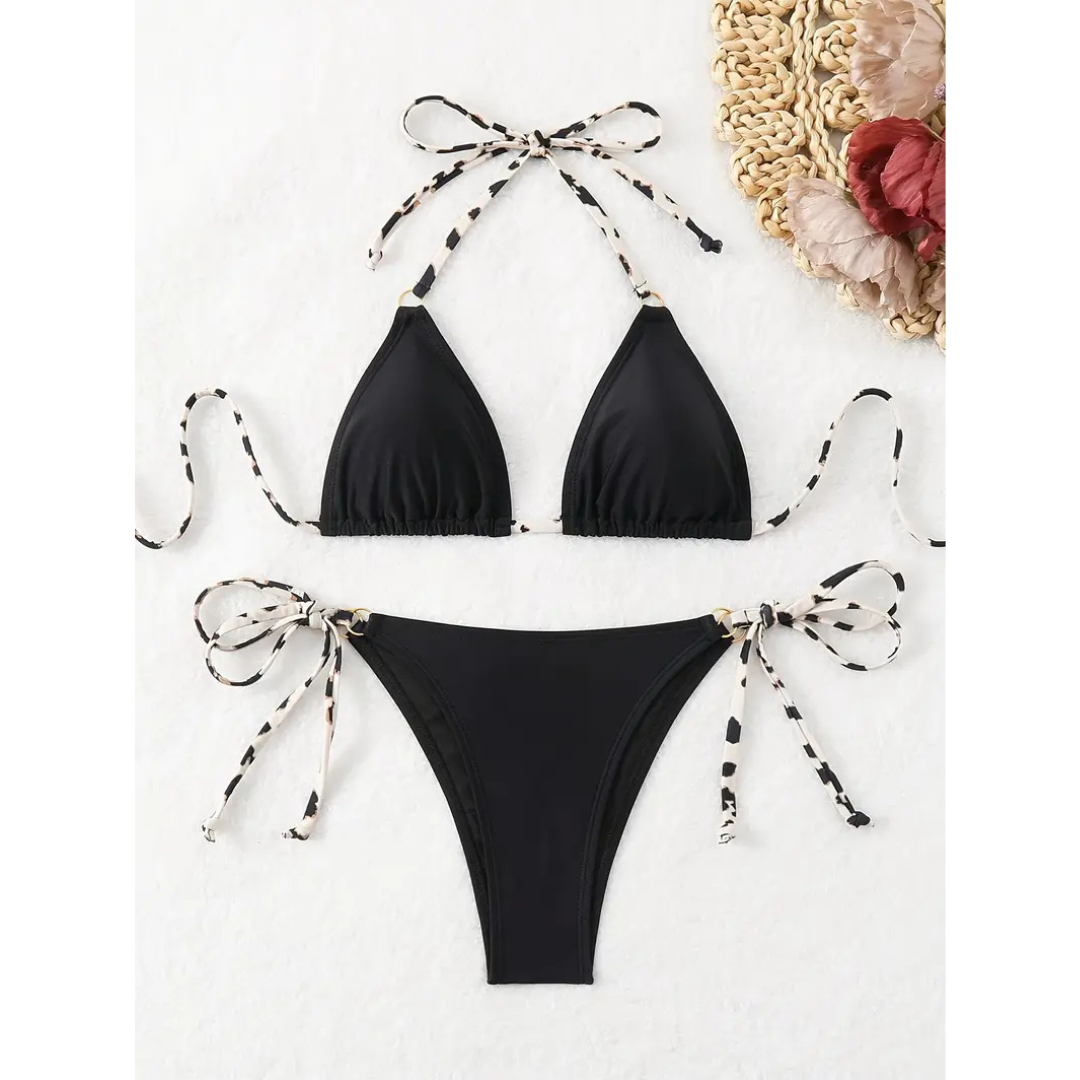 Ensemble de Bikini Velvet Noir – Élégance Classique en Velours
