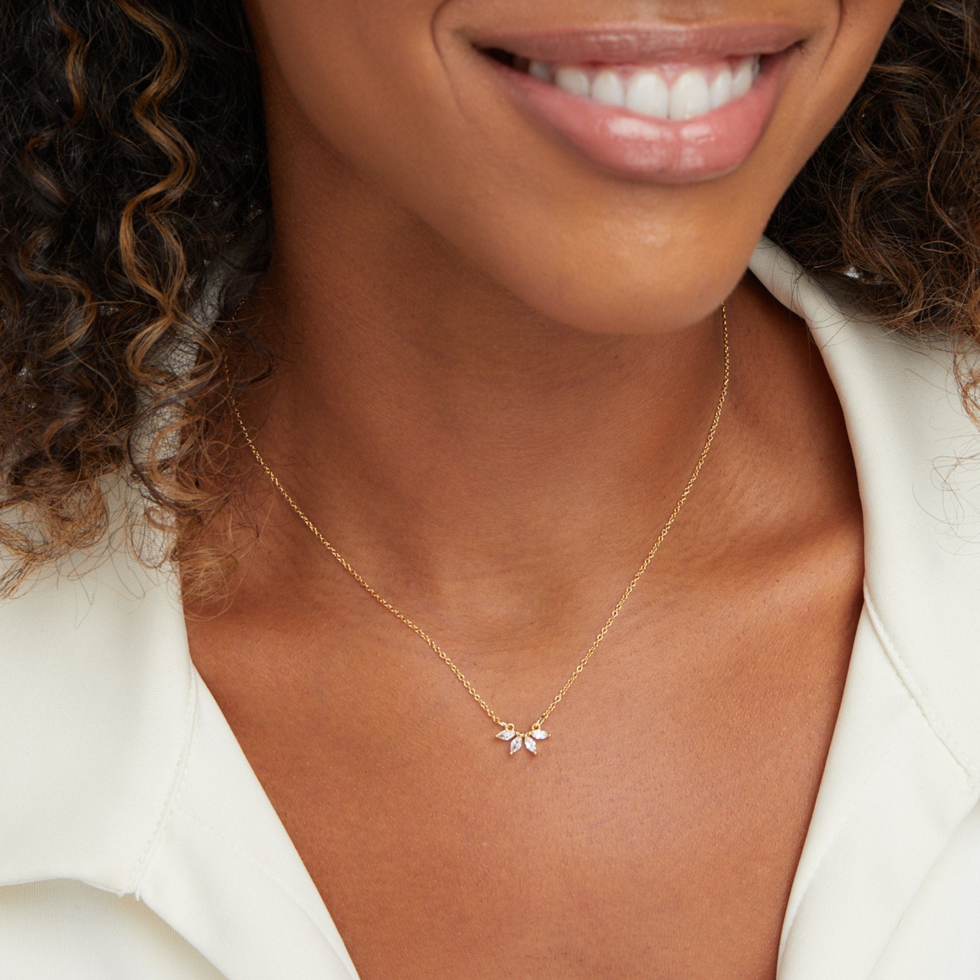 Collier en Cristal Feuille Omelia