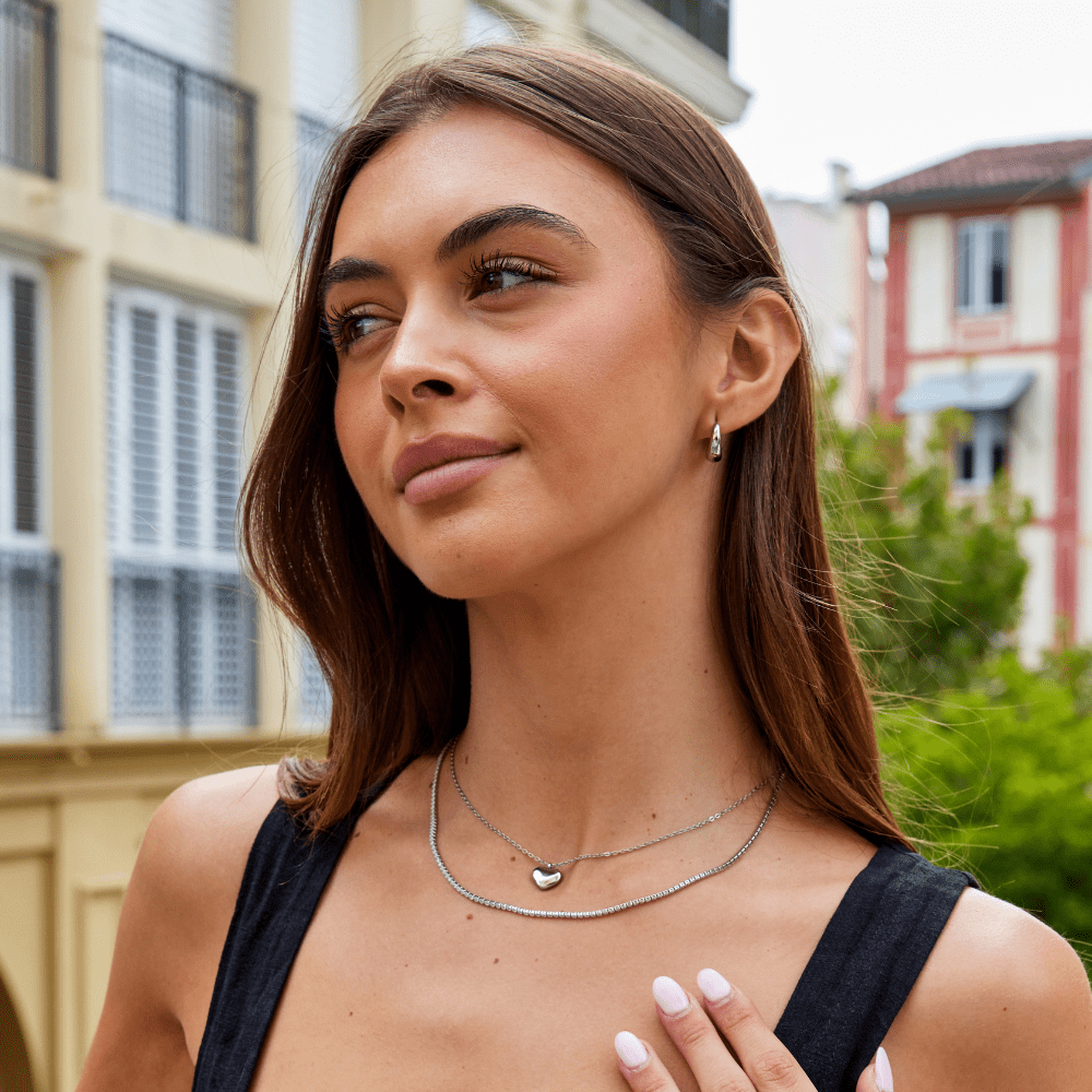 Boucles d'oreilles créoles en argent Valentina