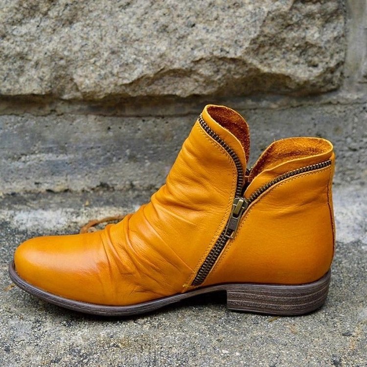 Victoria™ – Bottes en cuir avec fermeture éclair pratique