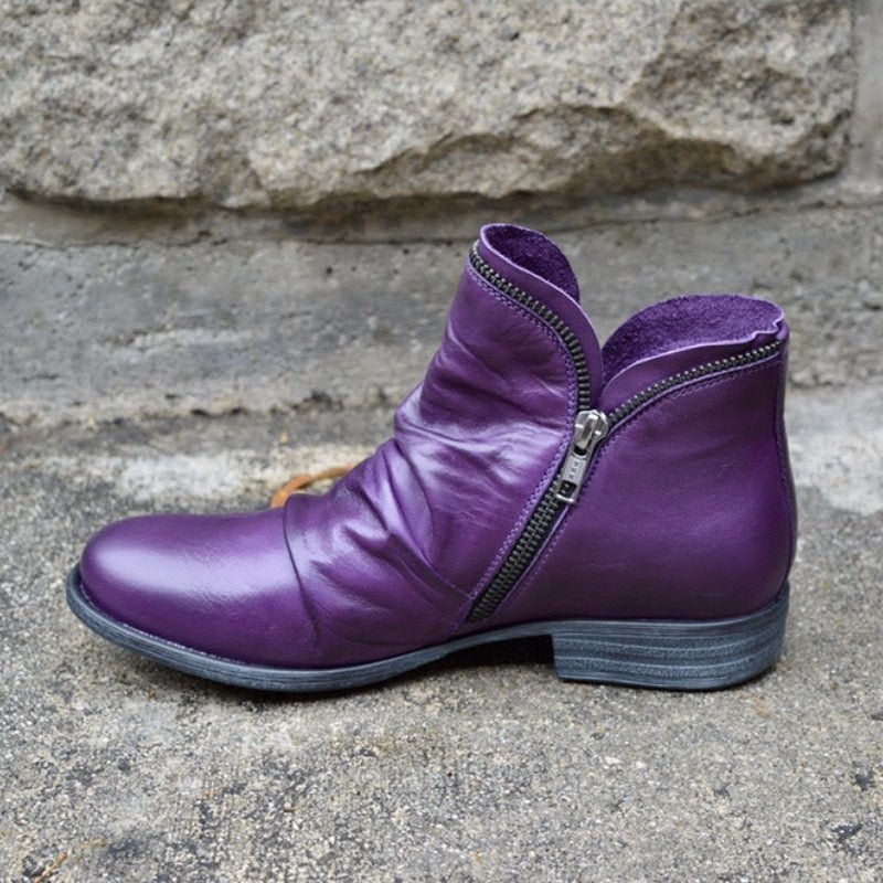 Victoria™ – Bottes en cuir avec fermeture éclair pratique