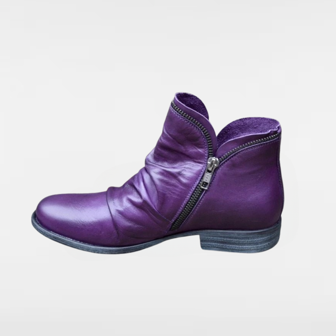 Victoria™ – Bottes en cuir avec fermeture éclair pratique