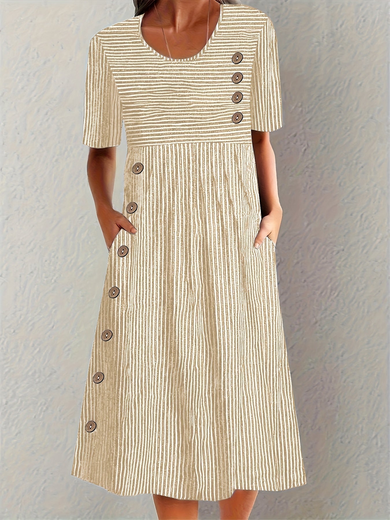 Sofia™ - ROBE D'ÉTÉ RAYÉE AVEC UNE SILHOUETTE FLATTEUSE