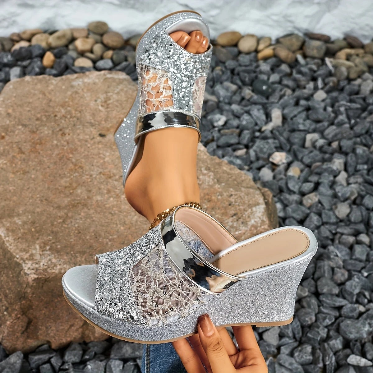 MARIEL | TALONS COMPENSÉS PAILLETÉS