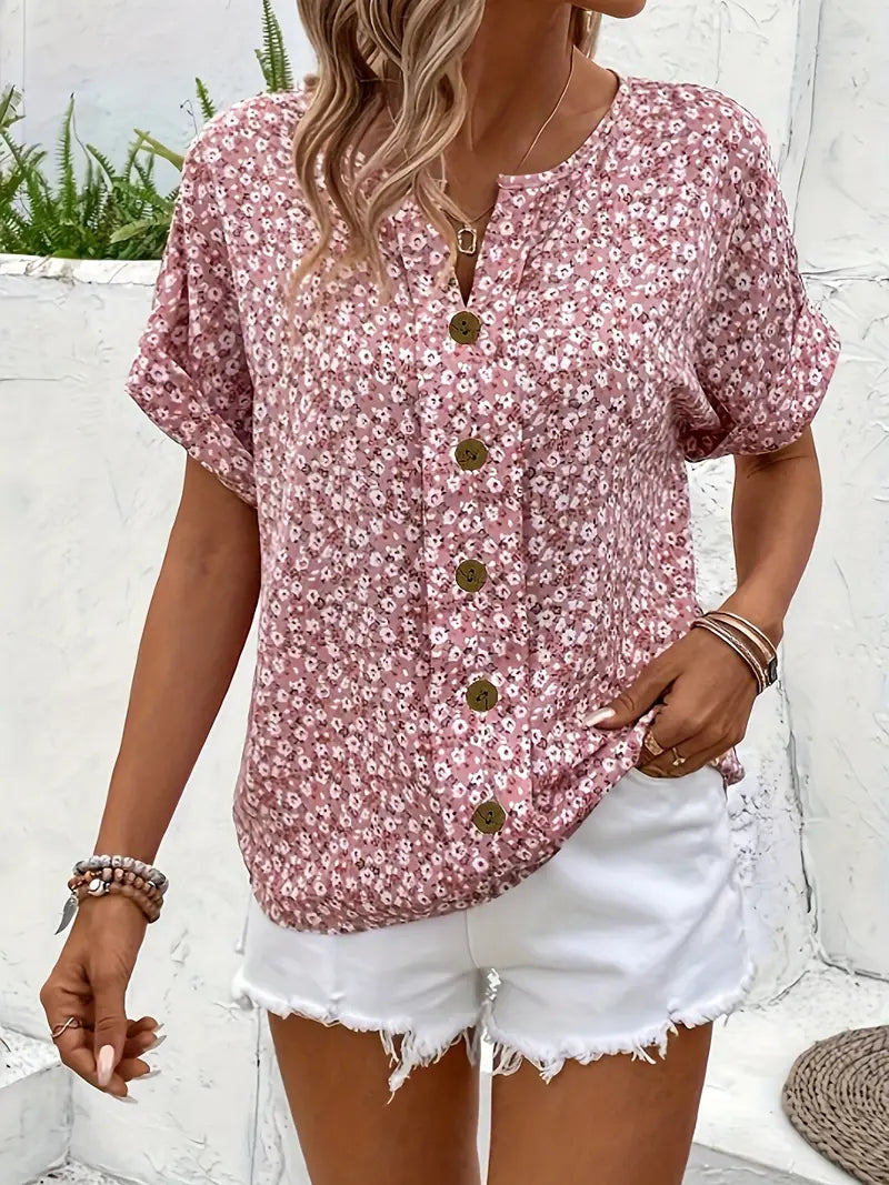 FLORENCE™ - BLOUSE À IMPRIMÉ FLORAL COUVRANT LE VENTRE