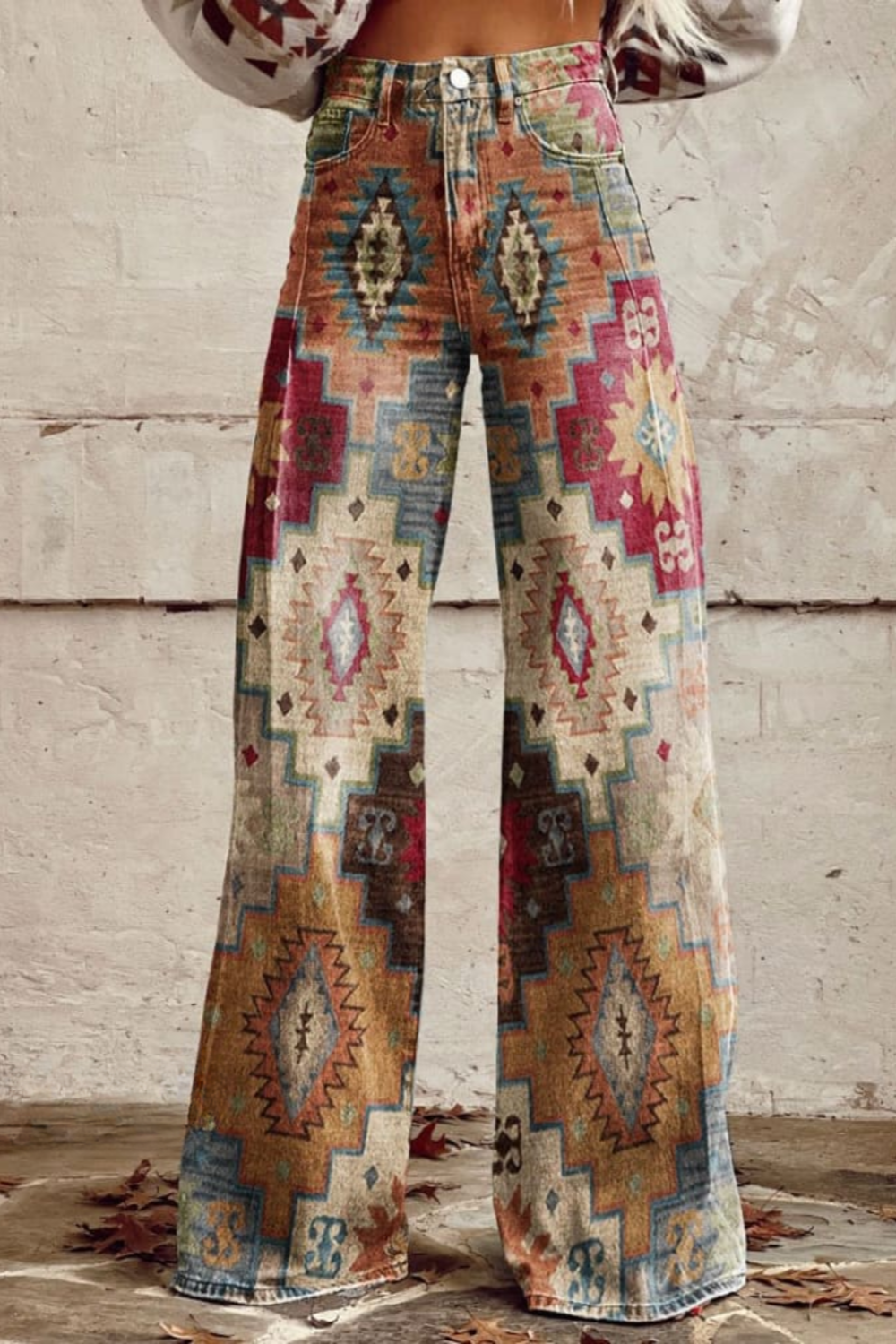 Gabriela | Pantalon en tapis vintage avec jambes larges