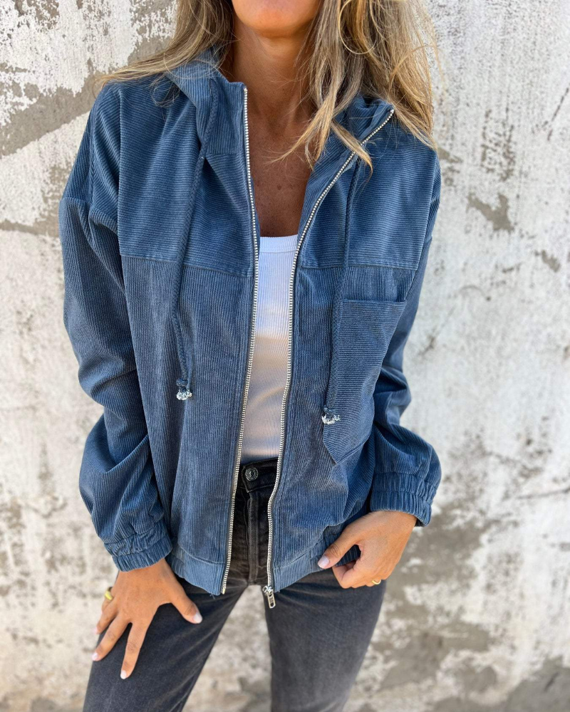 ELLA | VESTE EN CORDUROY MODERNE AVEC CAPUCHE
