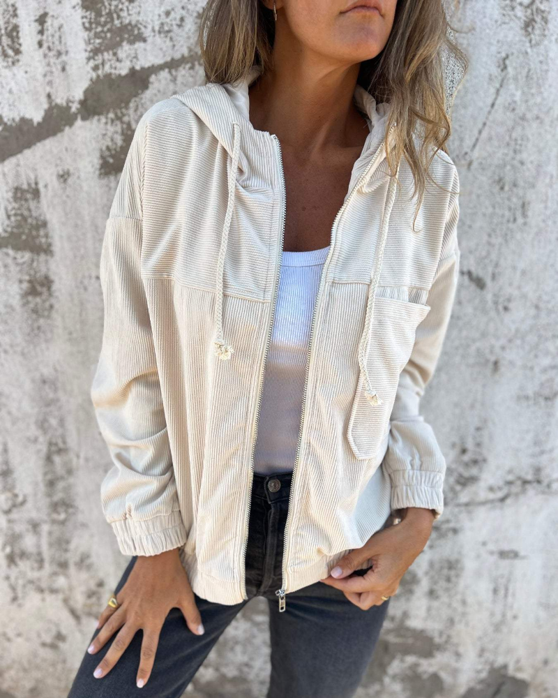ELLA | VESTE EN CORDUROY MODERNE AVEC CAPUCHE
