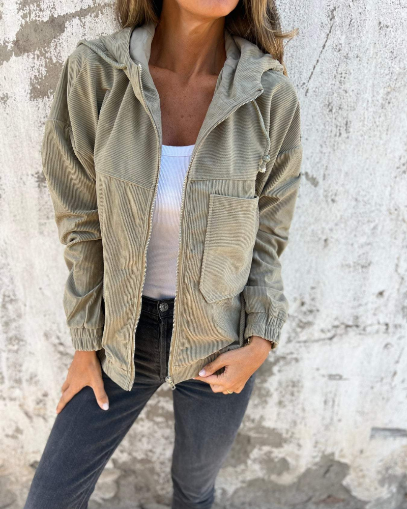 ELLA | VESTE EN CORDUROY MODERNE AVEC CAPUCHE
