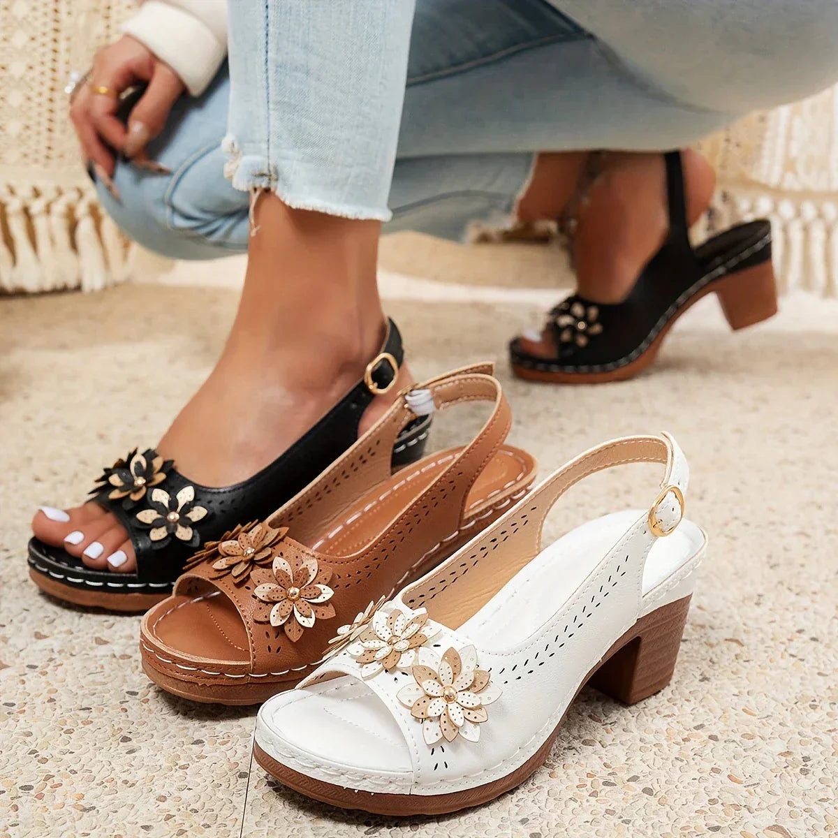 DIANA | SANDALES À TALONS ÉPAIS STYLÉES