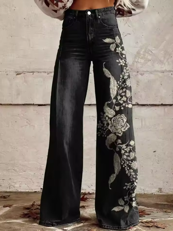 Rafaella | Jeans vintage-boho avec jambes larges