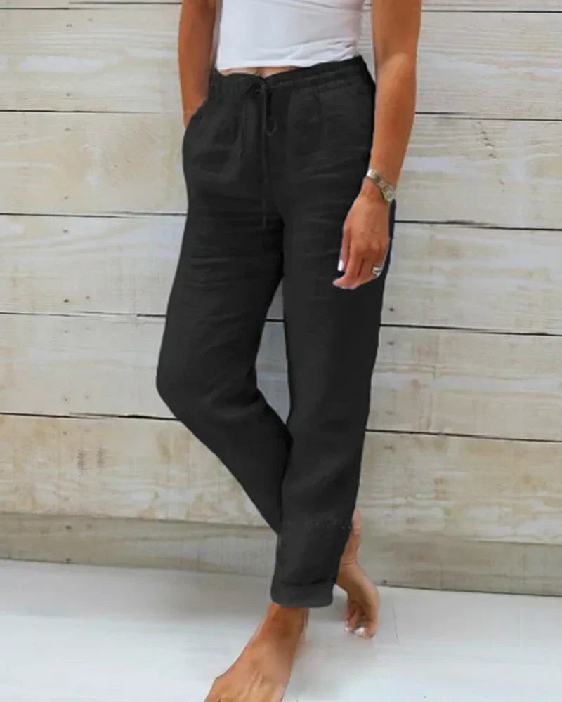 Eloise | Pantalon décontracté en mélange de lin