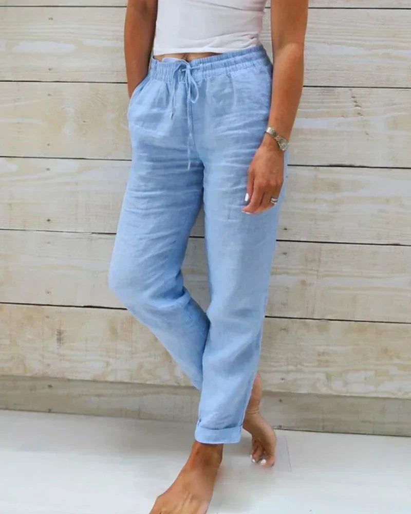 Eloise | Pantalon décontracté en mélange de lin