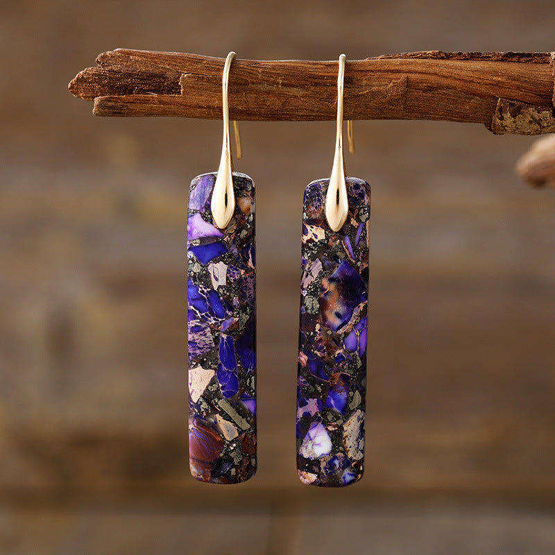 Boucles d'oreilles en pierre naturelle bohémienne